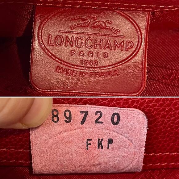 Longchamp Le Foulonné Vintage Red Leather Convertible Crossbody Bag Y2K - Picture 3 of 11